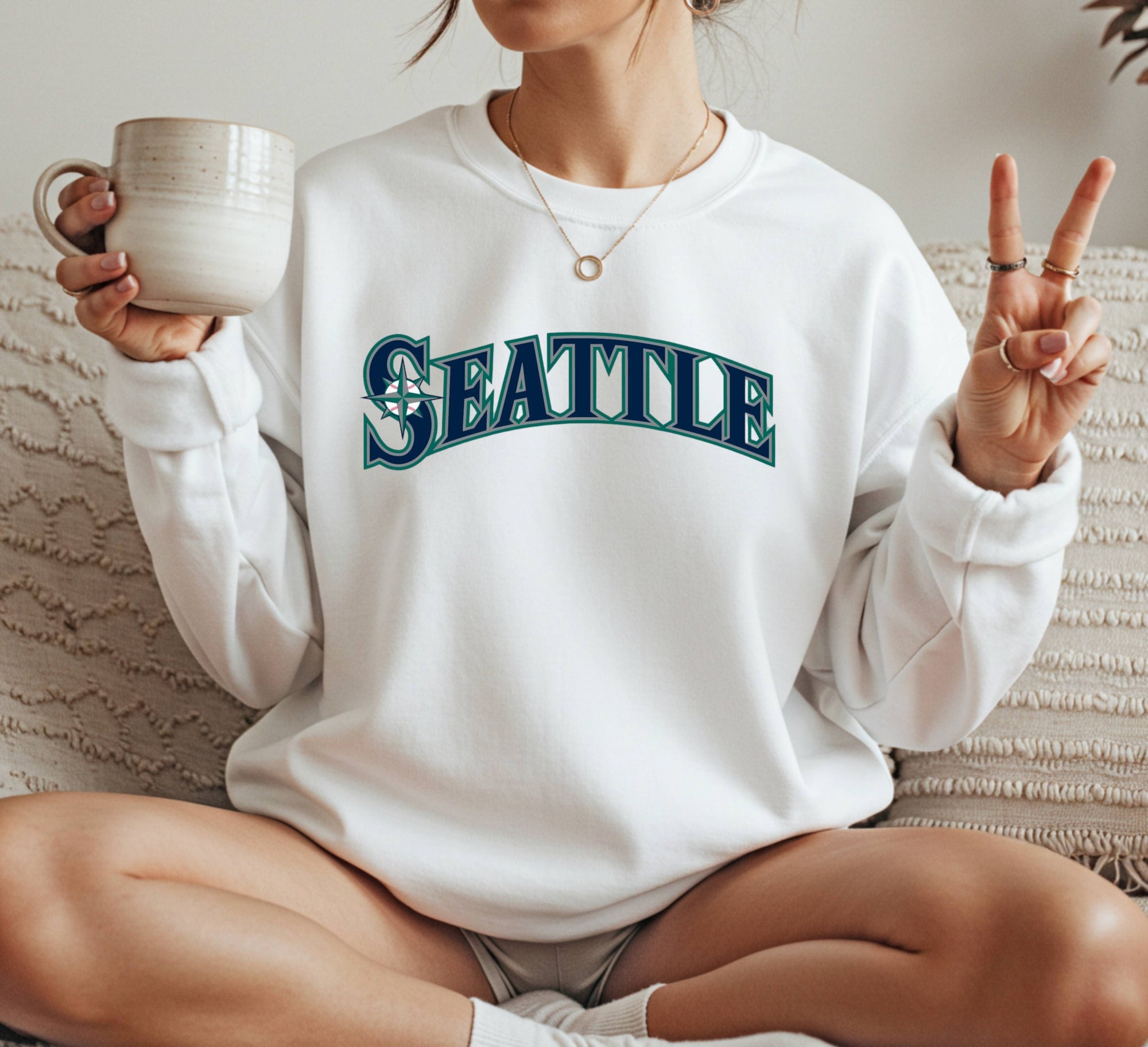 Seattle Mariners mlb logo Crewneck Sweatshirt Unisex