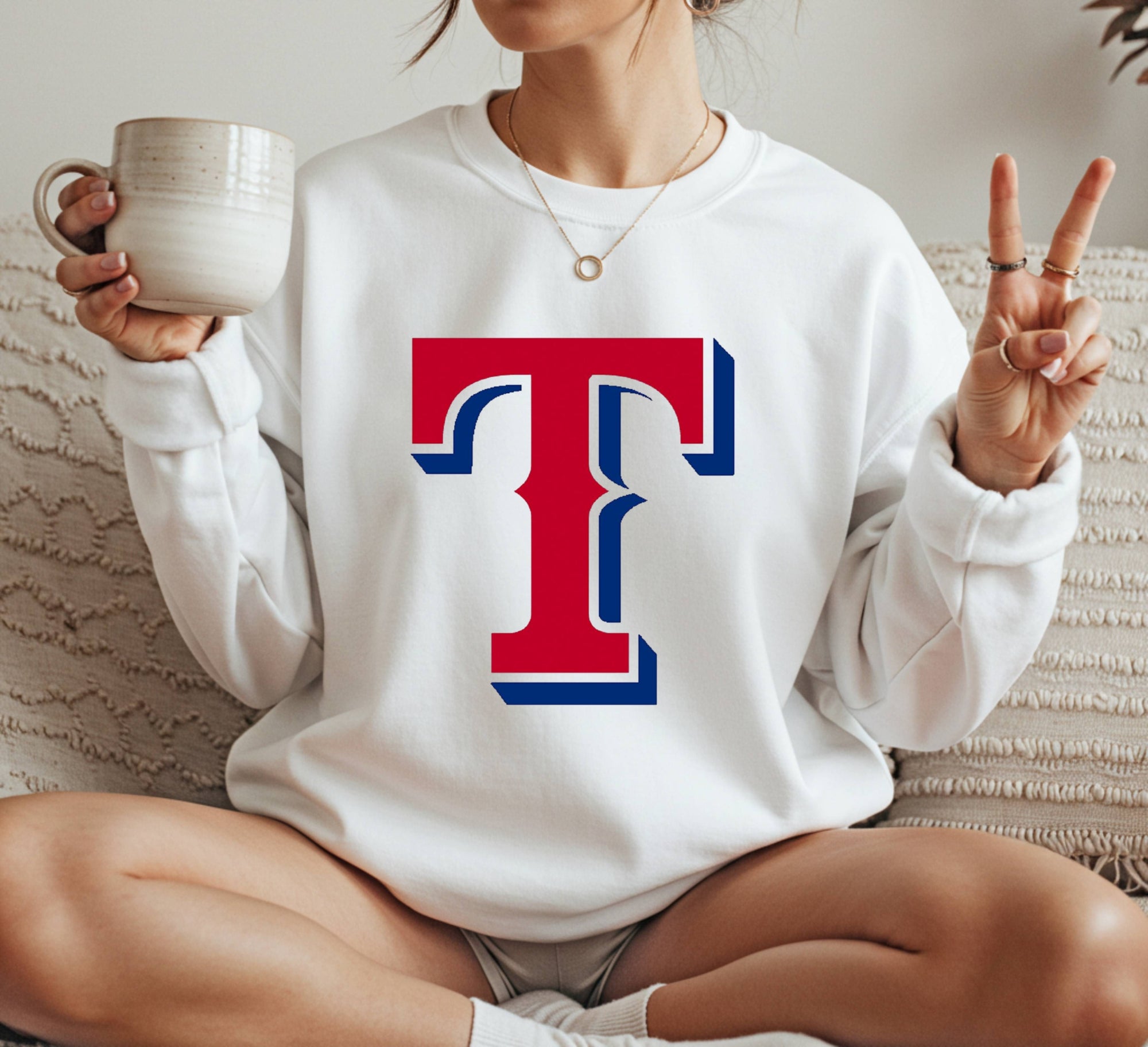 Texas Rangers mlb logo Crewneck Sweatshirt Unisex