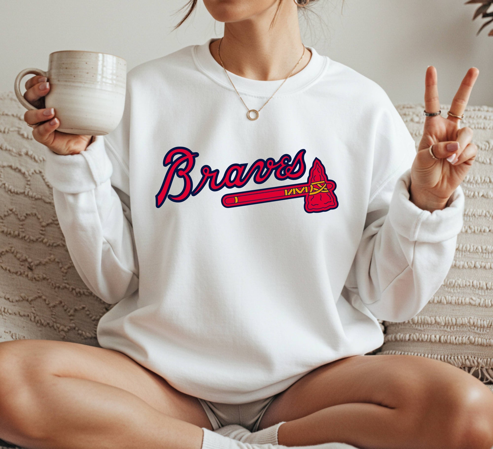 Atlanta Braves mlb design Crewneck Sweatshirt Unisex