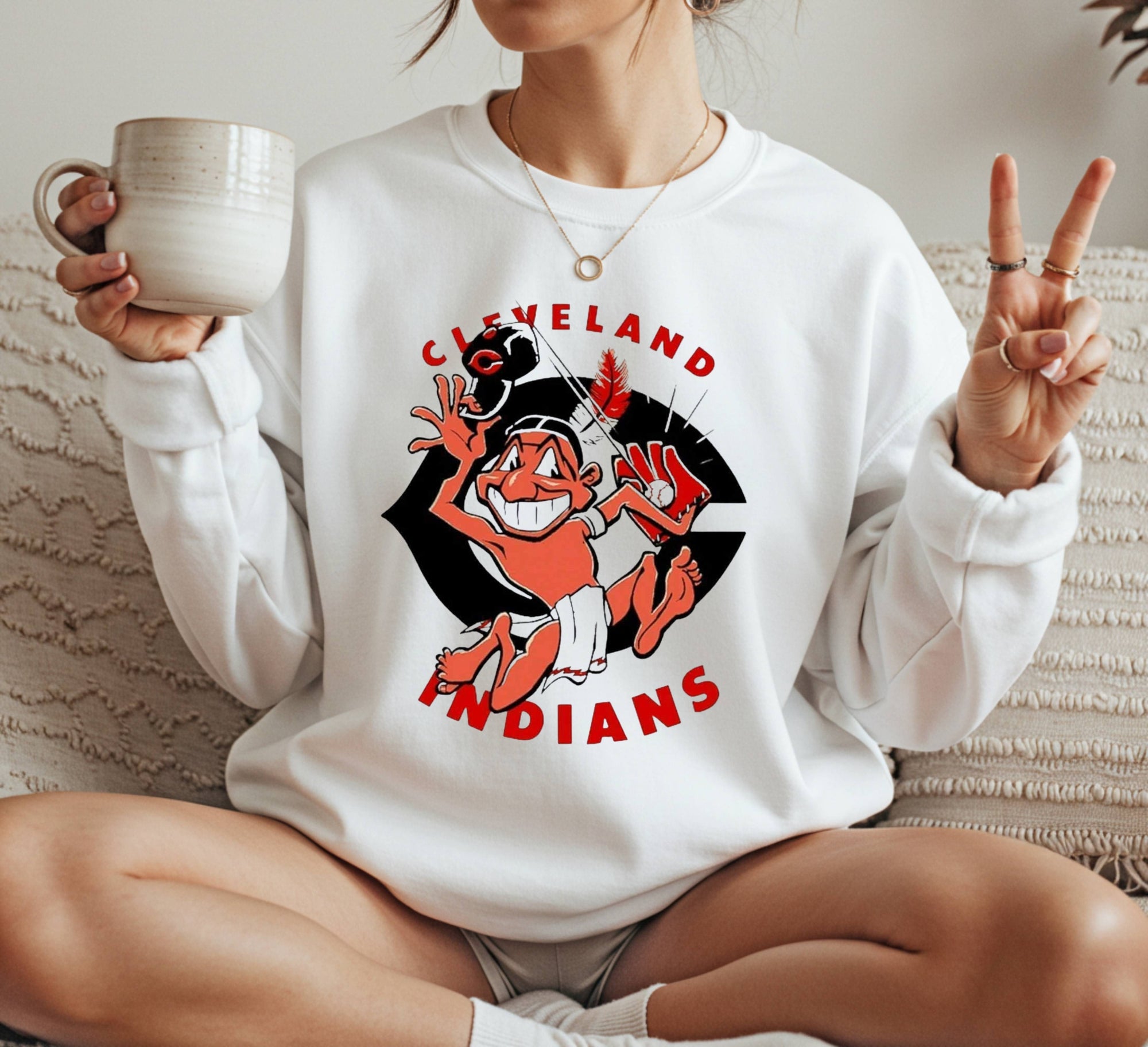 Cleveland Guardians pattern Crewneck Sweatshirt Unisex