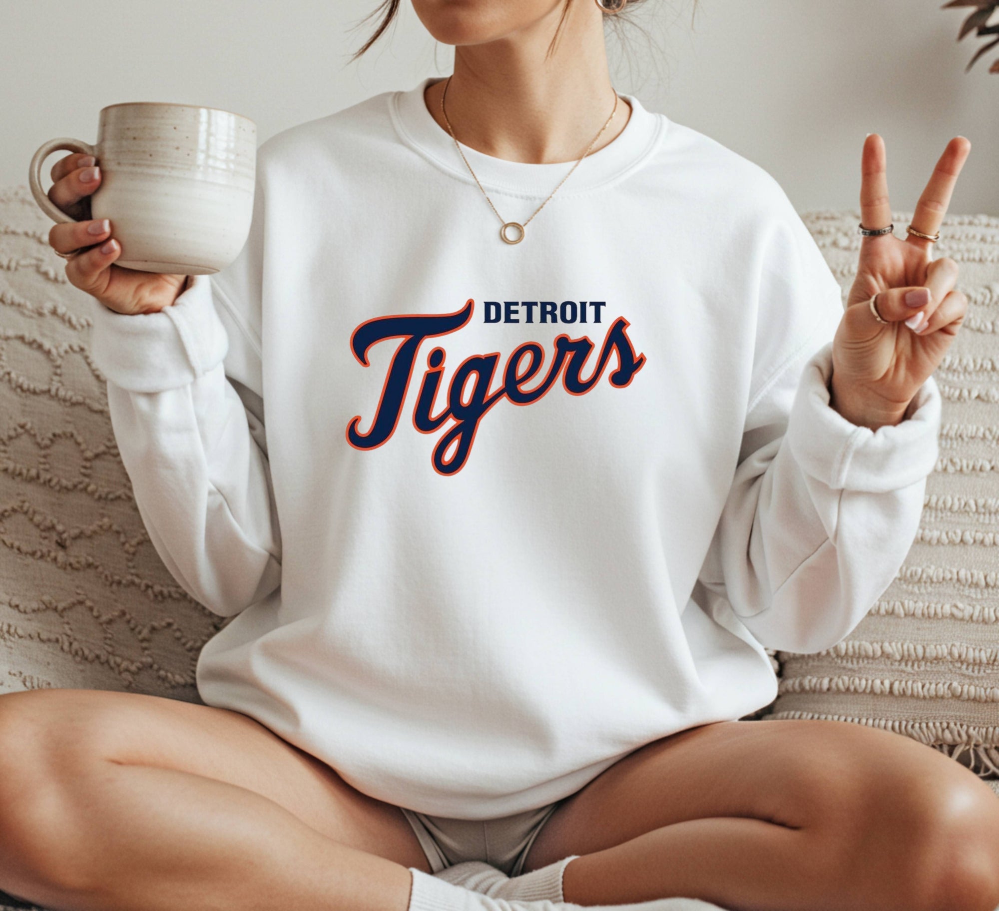 Detroit Tigers pattern Crewneck Sweatshirt Unisex
