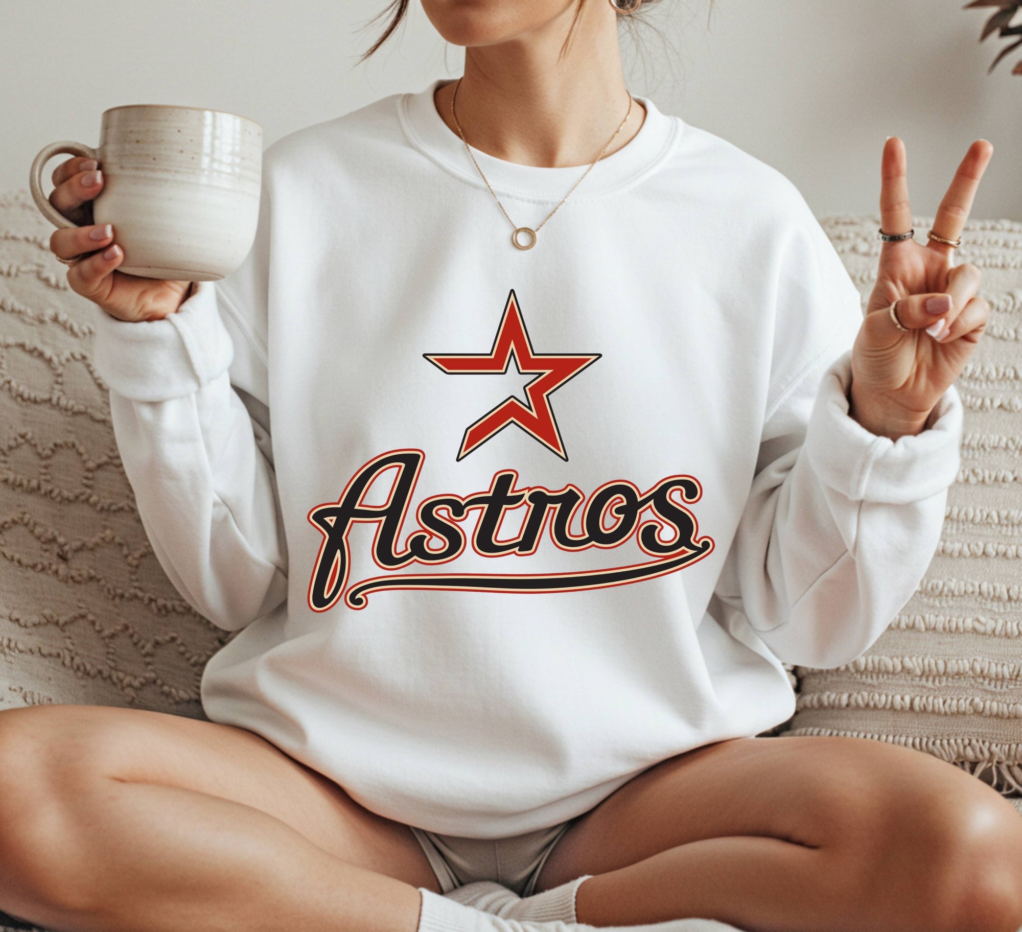 Houston Astros star logo Crewneck Sweatshirt Unisex