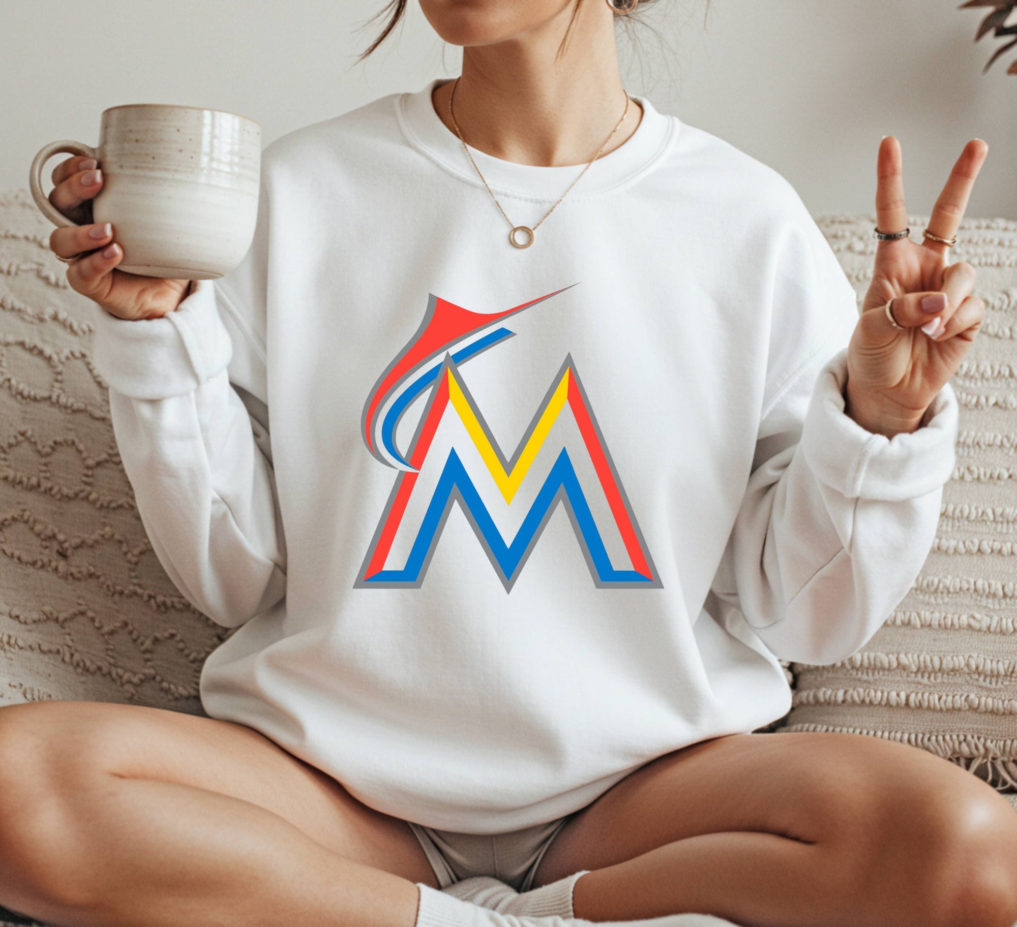 Miami Marlins colorfull Crewneck Sweatshirt Unisex