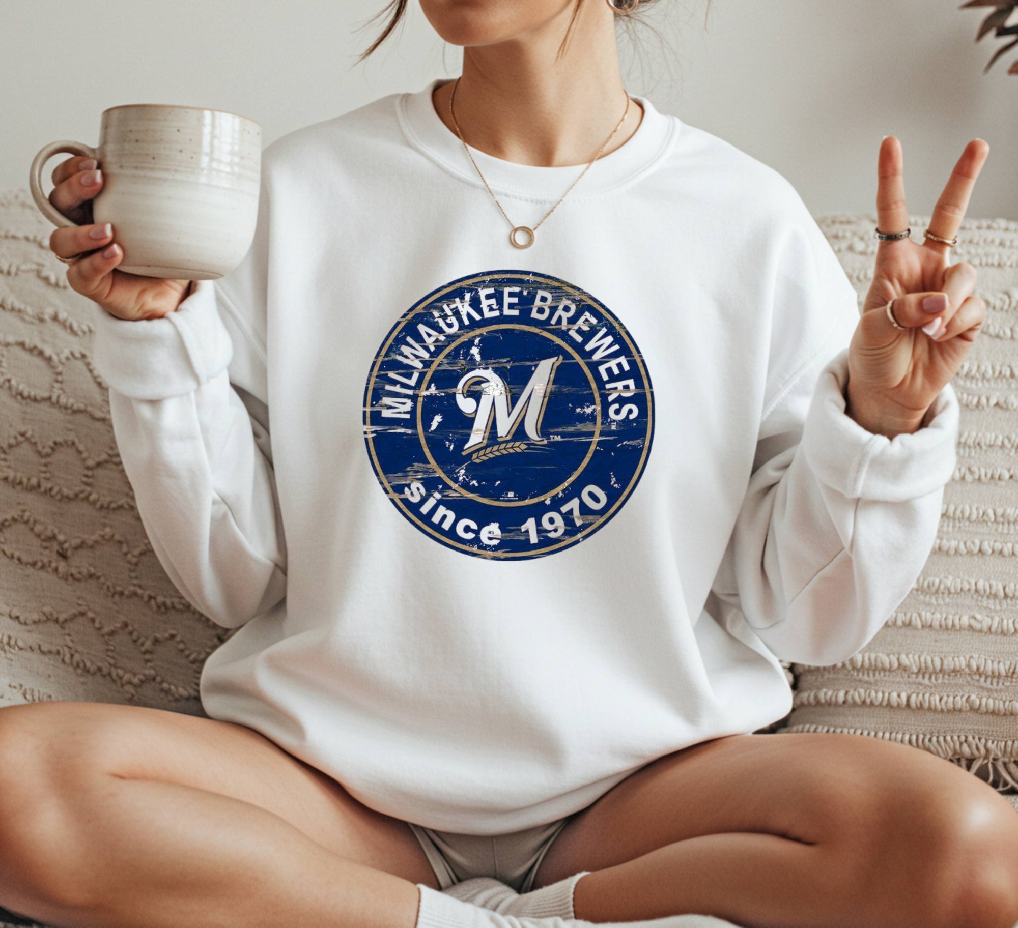 Milwaukee Brewers vintage Crewneck Sweatshirt Unisex