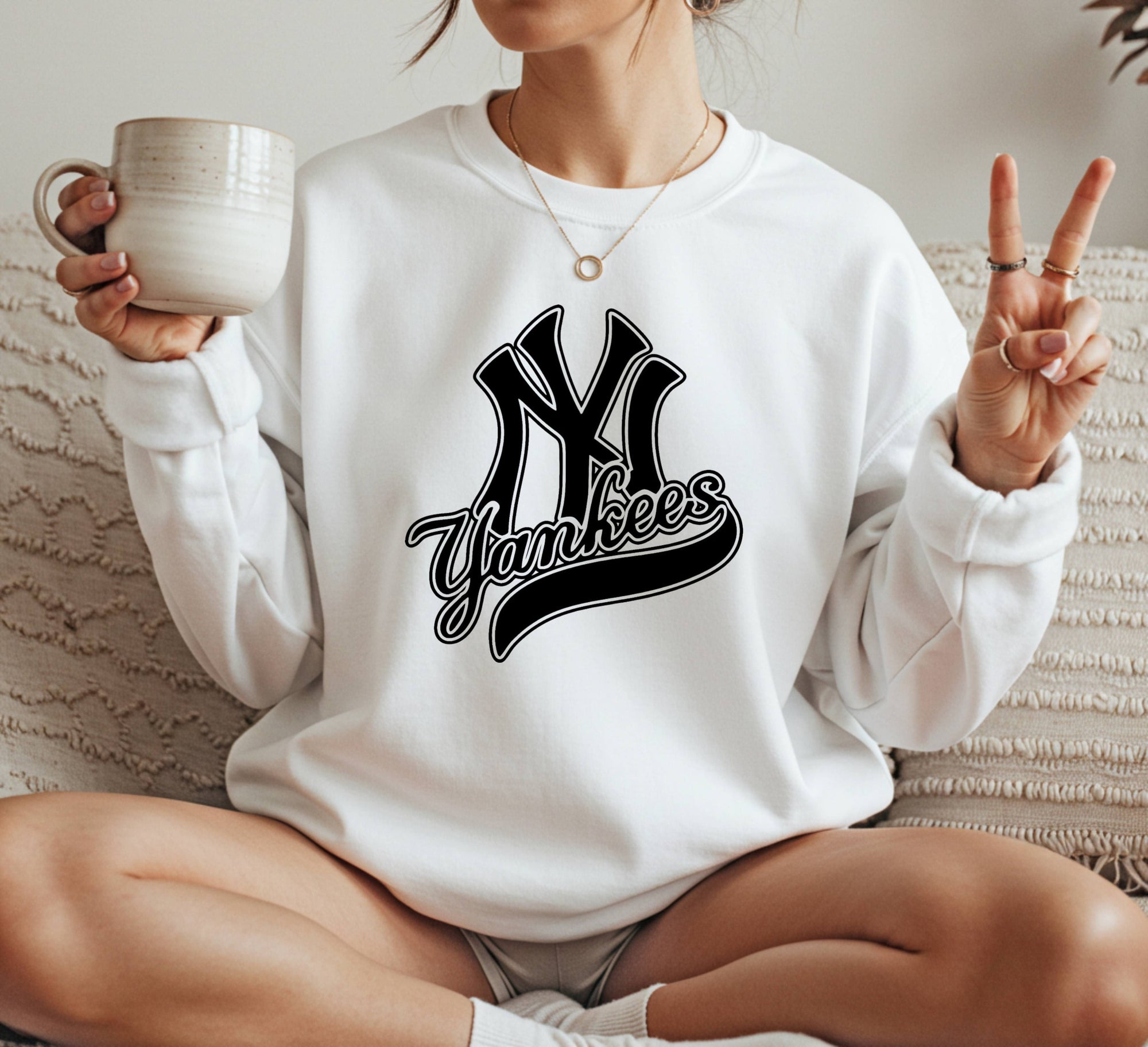 NY black Crewneck Sweatshirt Unisex