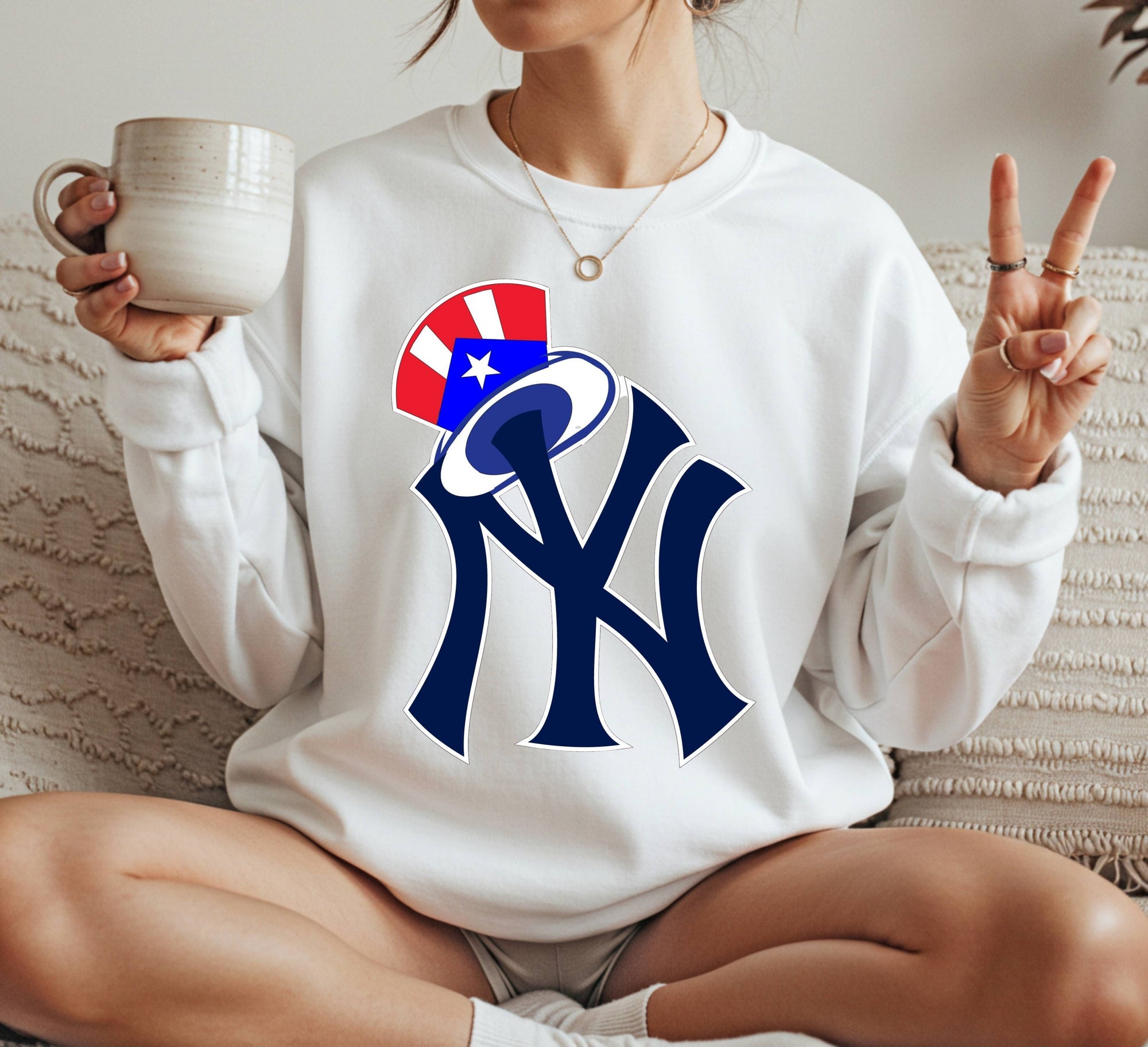 NY hat Crewneck Sweatshirt Unisex