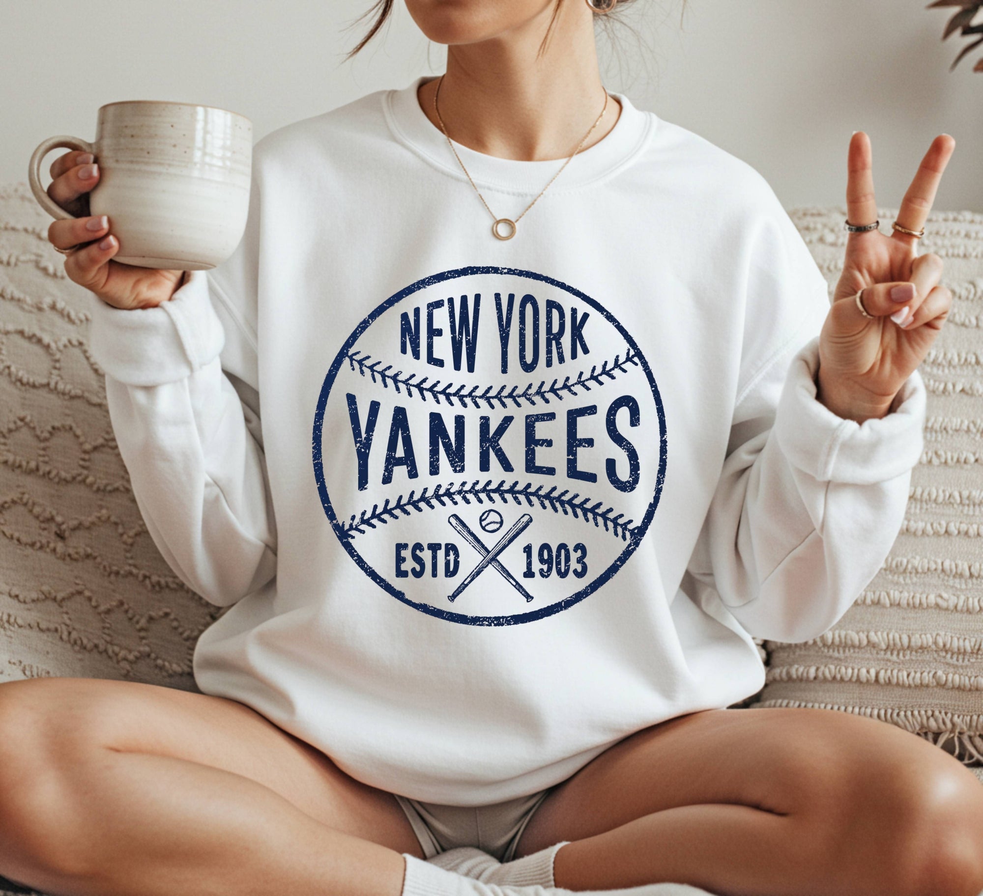 NY yankees vintage Crewneck Sweatshirt Unisex