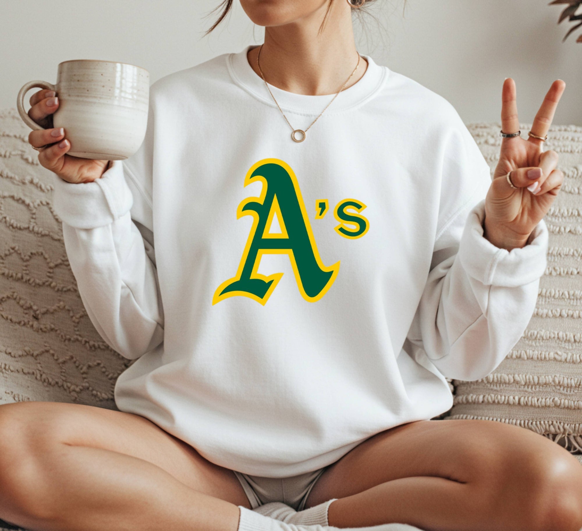 Oakland Athletics logos Crewneck Sweatshirt Unisex