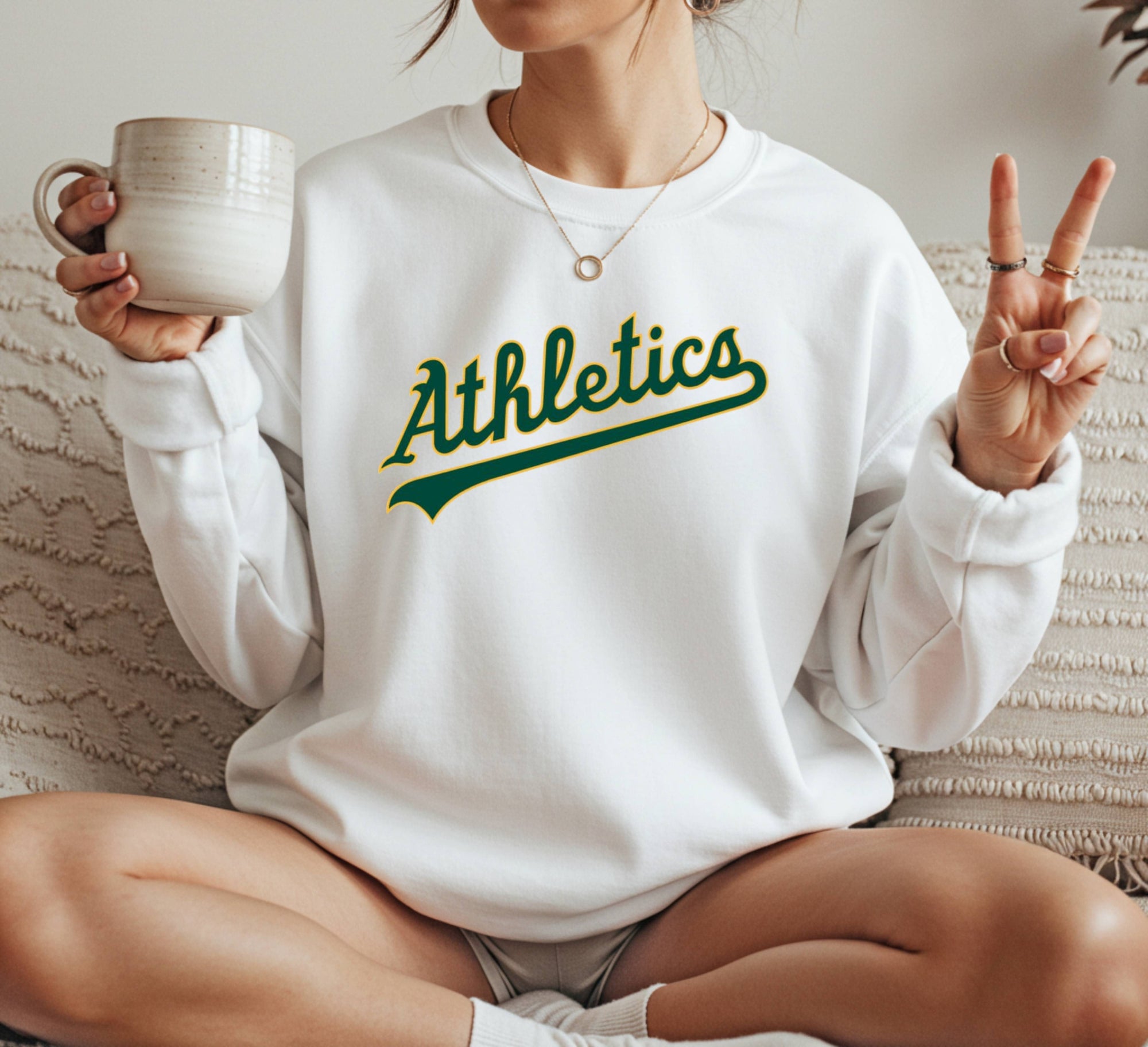 Oakland Athletics red Crewneck Sweatshirt Unisex