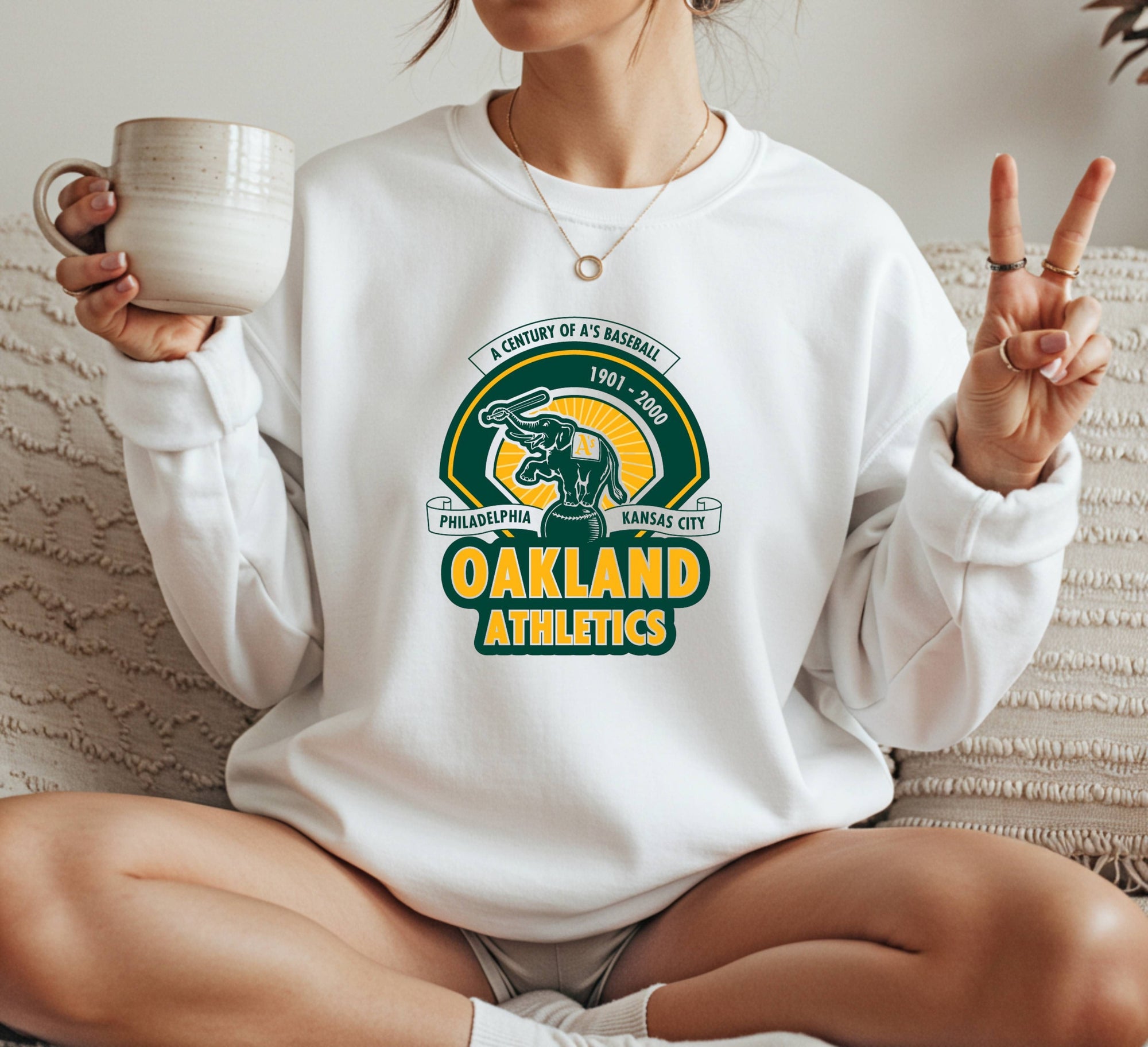 Oakland Athletics retro Crewneck Sweatshirt Unisex