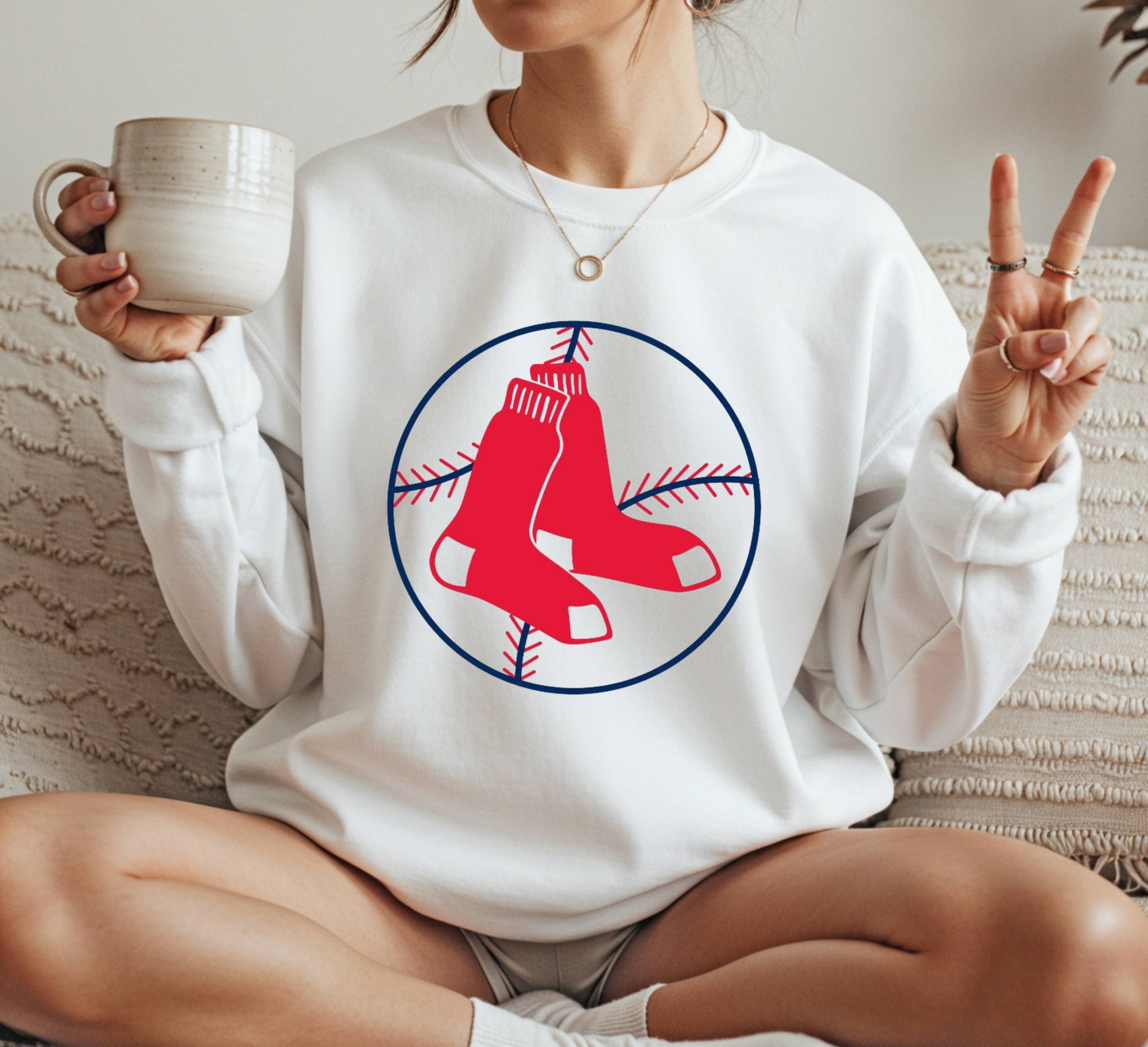 Red Sox logo Crewneck Sweatshirt Unisex