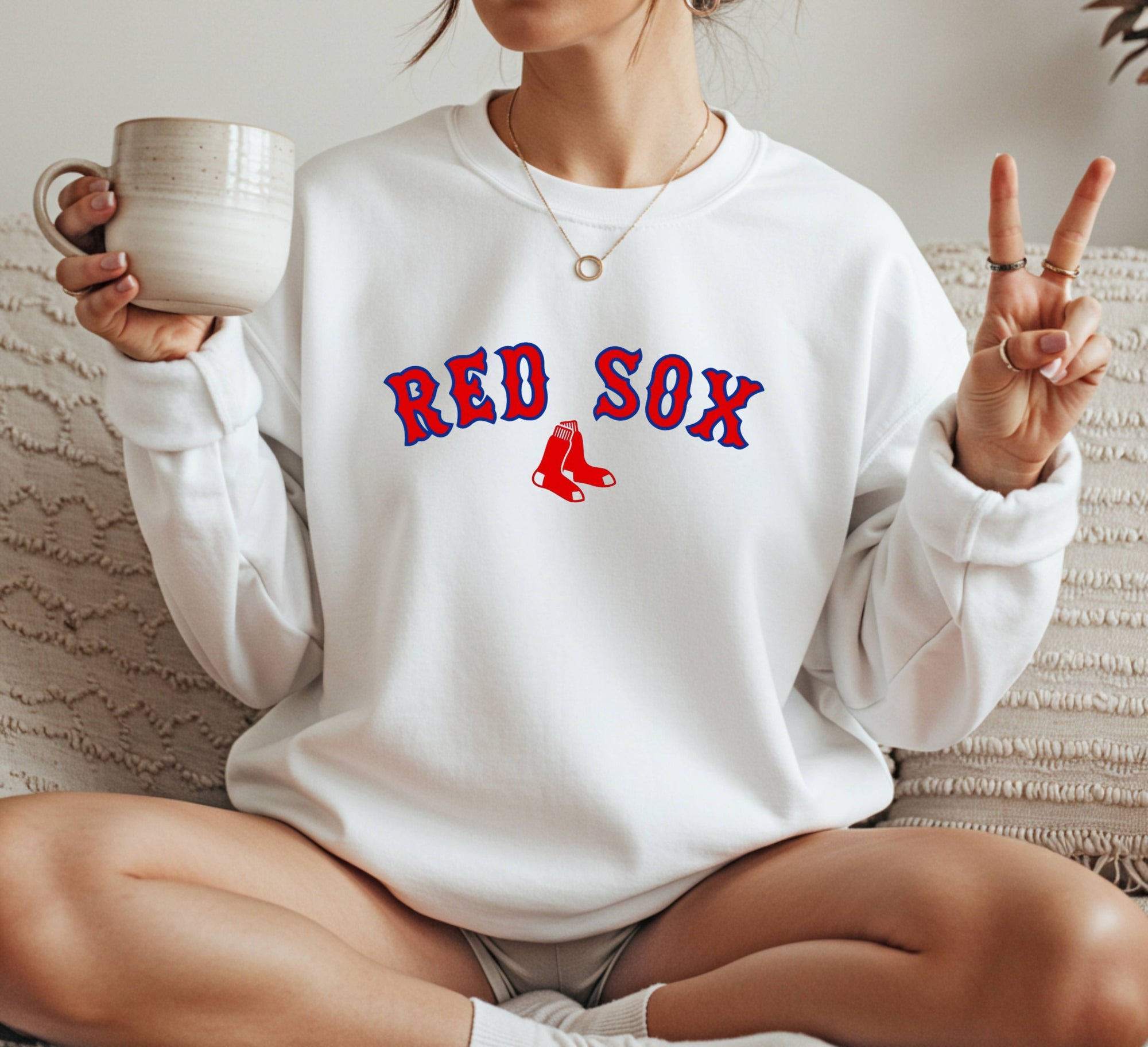 Red Sox style Crewneck Sweatshirt Unisex