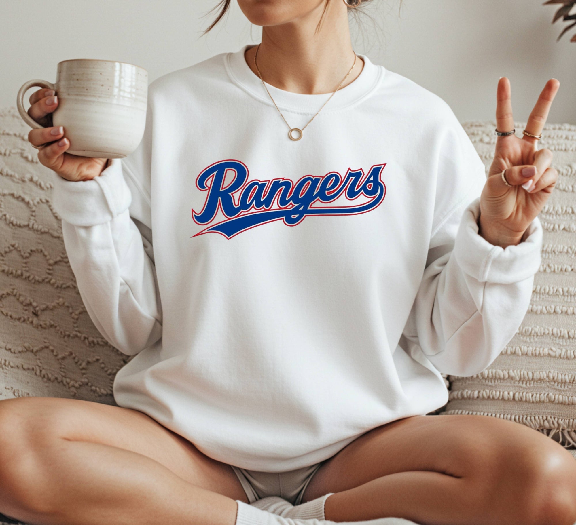 Texas Rangers logos Crewneck Sweatshirt Unisex